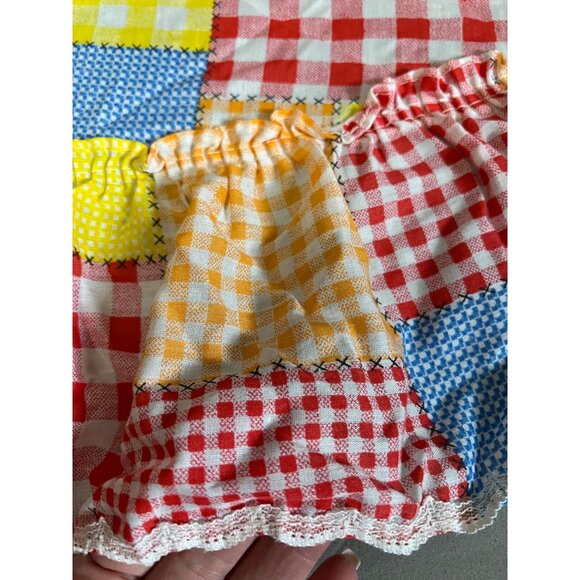 VTG Patchwork Twin Ruffle Bed Spread Cover Sham Round Table Cloth - Picture 7 of 7